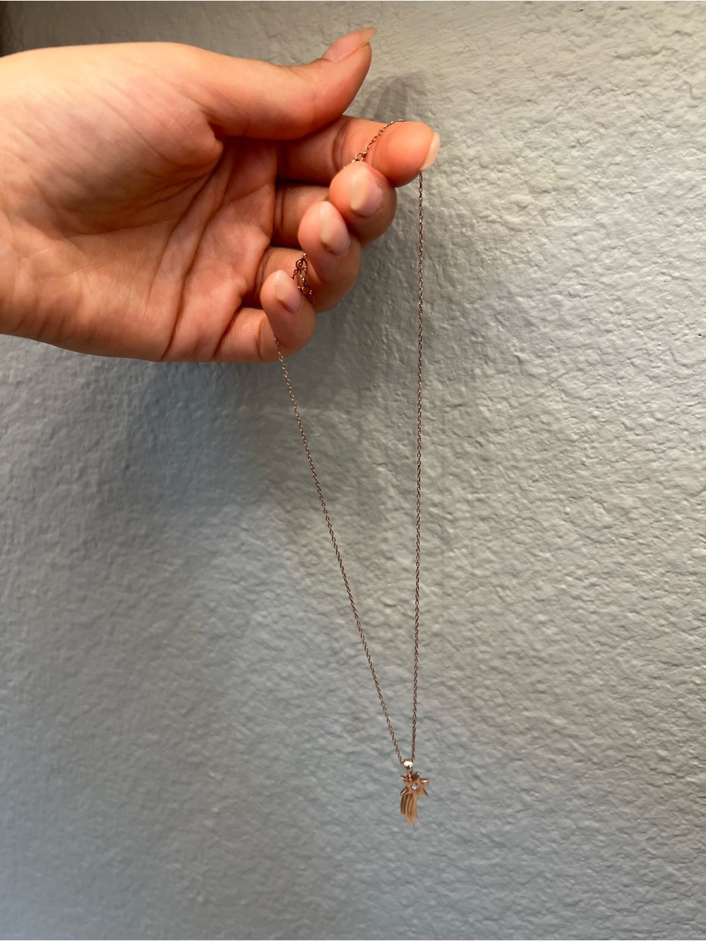 925 Delicate Rose Gold Palm Pendant Necklace
